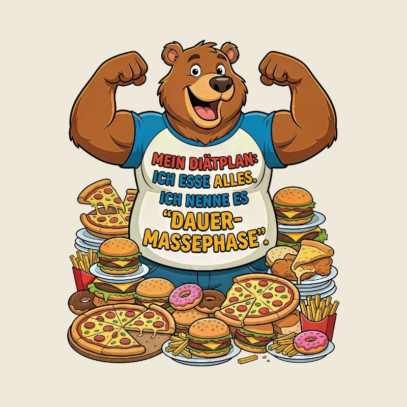 Permanent mass phase: Bear with pizza