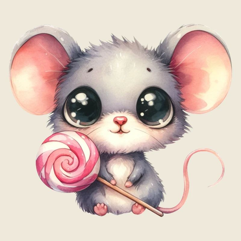 Kleines Mäuschen mit Lolli