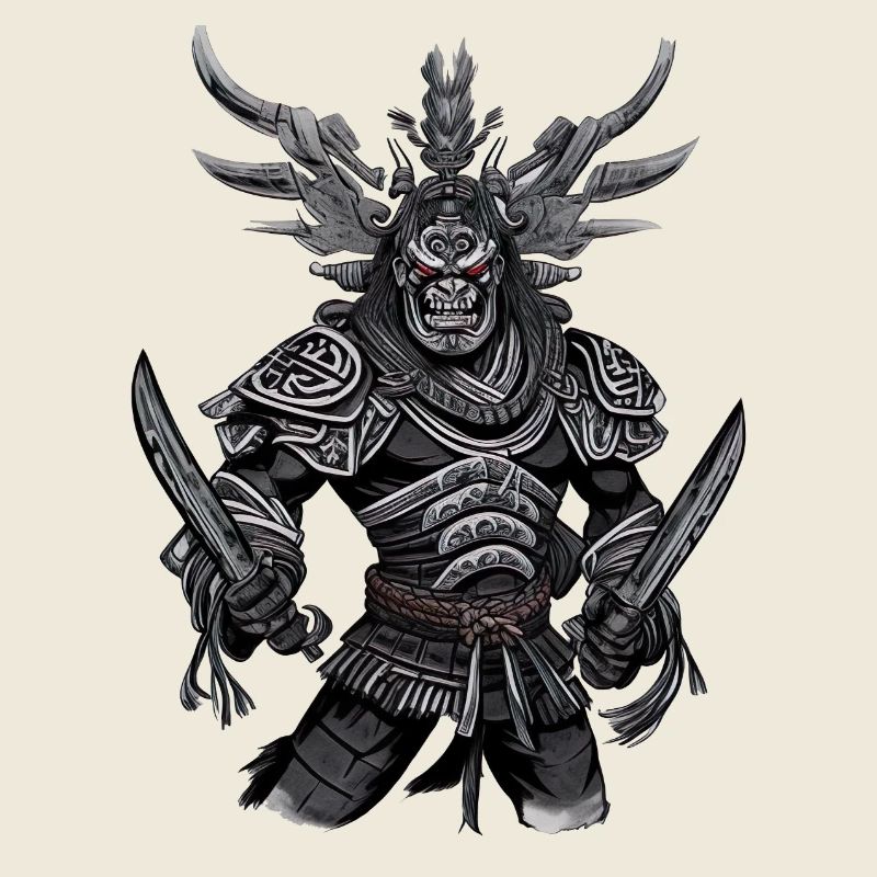 Japan Japanischer Samurai Krieger Oni Dämon