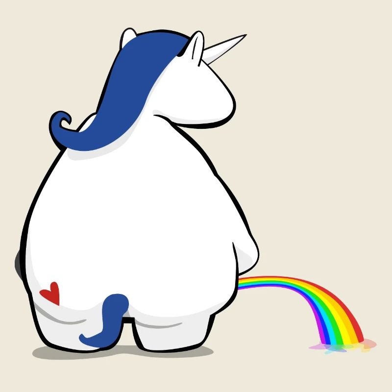 Regenbogen pinkelndes Einhorn