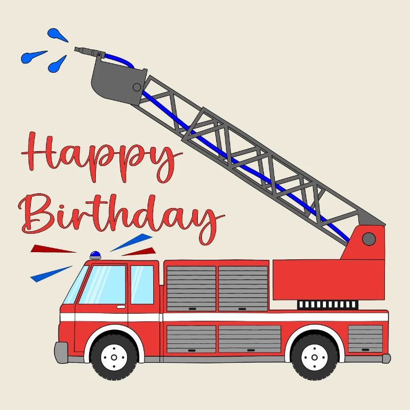 Fire engine Happy Birthday