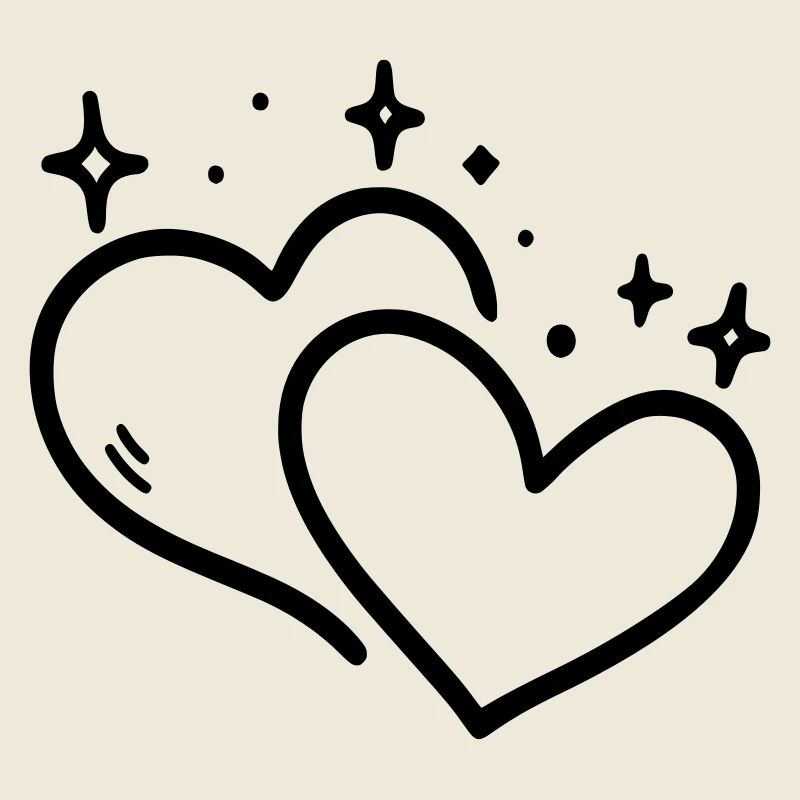 Deux coeurs paillettes