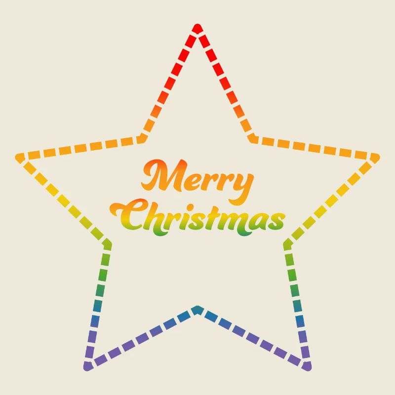 LGBTQI Merry Christmas Regenbogen Stern Kontur