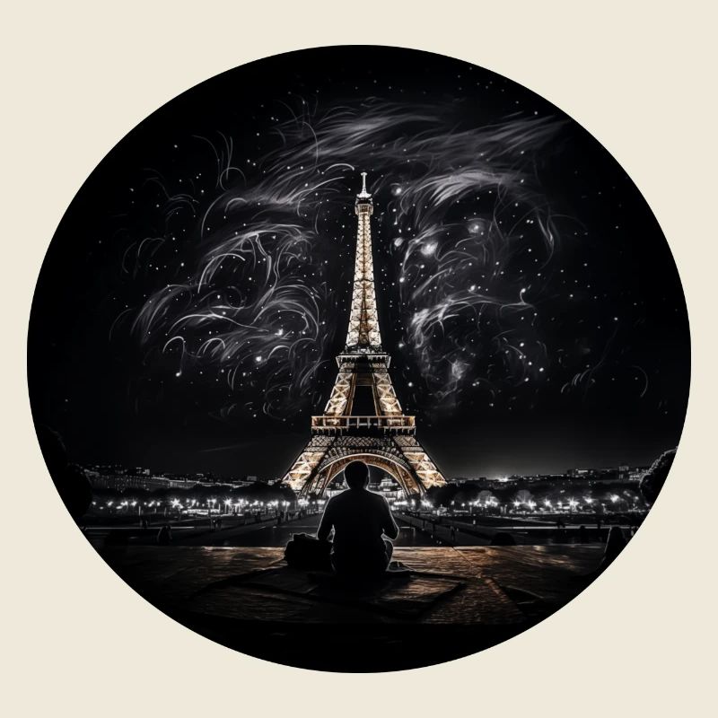 Paris der Eiffelturm bei Nacht