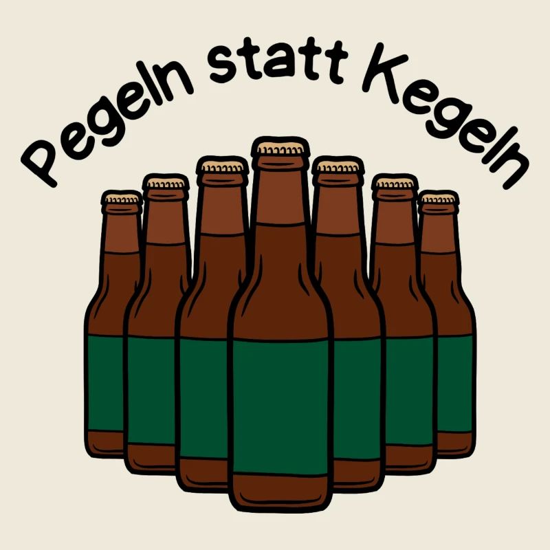 Bierflasche Pegeln statt Kegeln Saufen JGA