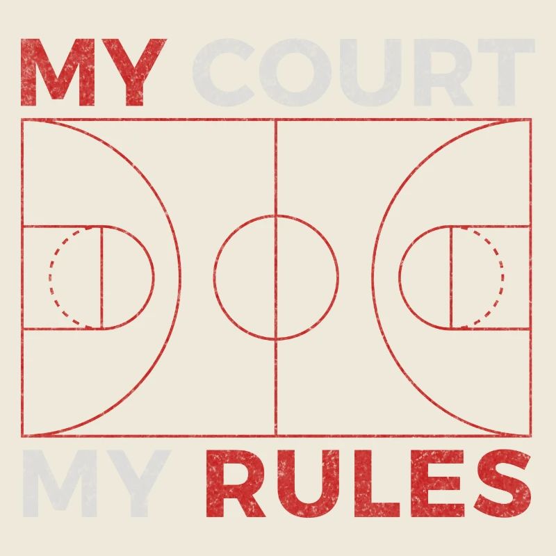MON TERRAIN MES RÈGLES BASKET-BALL ROUGE GRIS GRUNGE