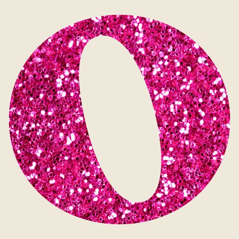 Buchstabe o rosa Glitzer