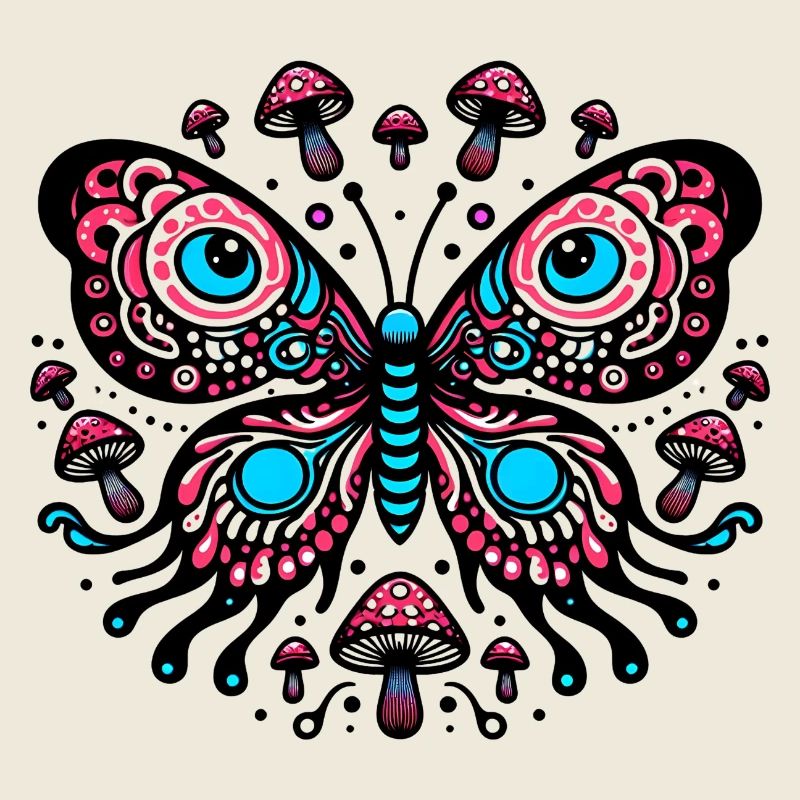 Vibrant Comic Butterfly