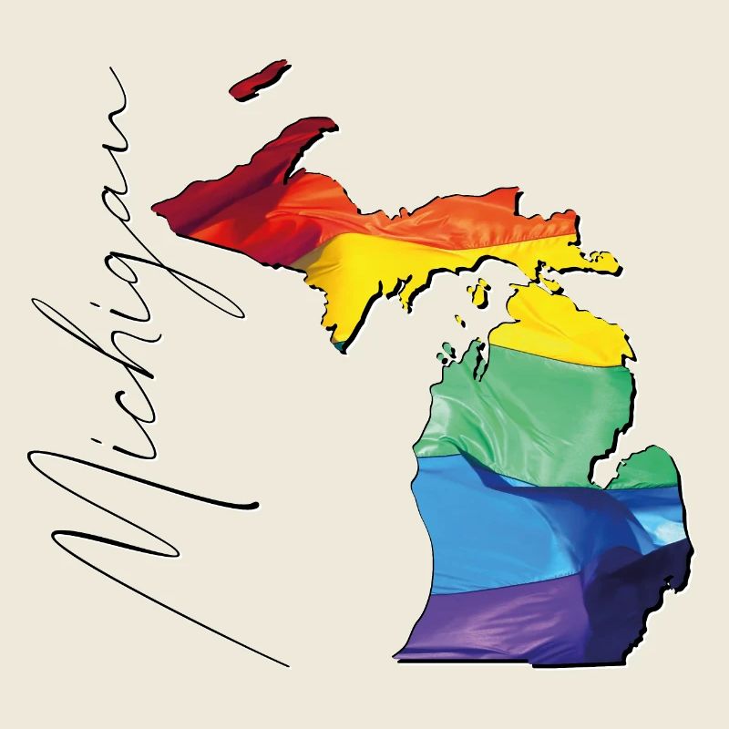 Michigan (USA) | echte Flagge | LGBTQIA+ Script
