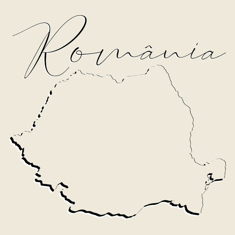Romania map as outline RO