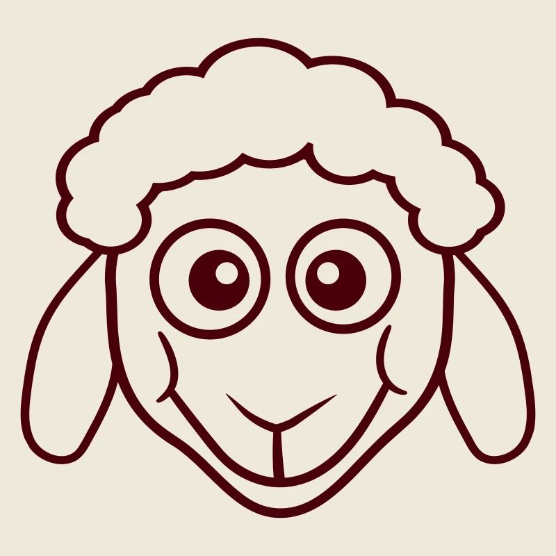 Sheep Face Head Cute Cute Lamb Cool Comic