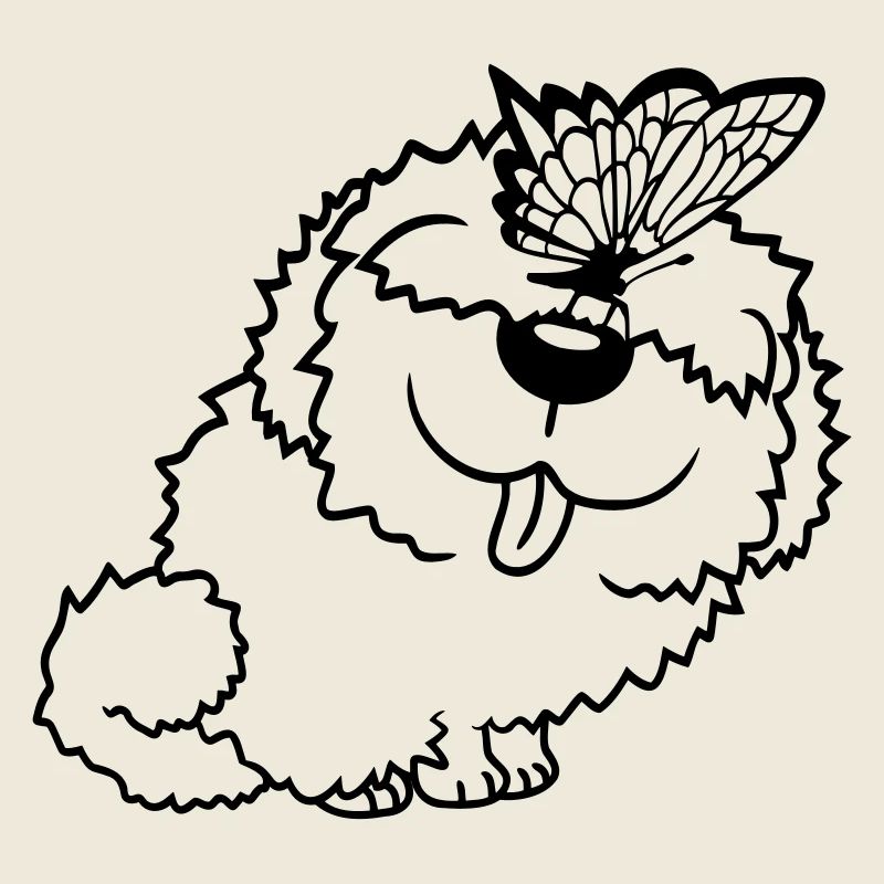 chien papillon nez mignon drôle heureux bande dessinée