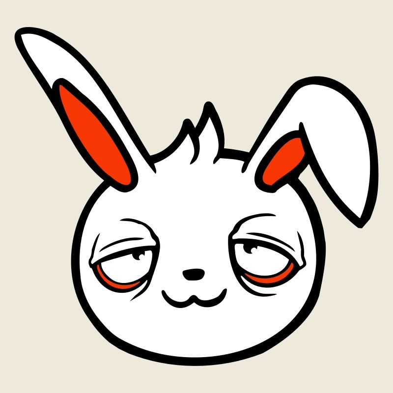 Lapin Fatigué Confus Détendu Rouge Cernes Chill