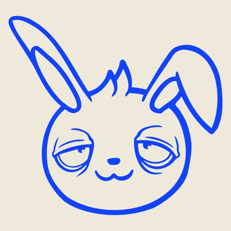 Lapin Fatigué Confus Détendu Rouge Cernes Chill