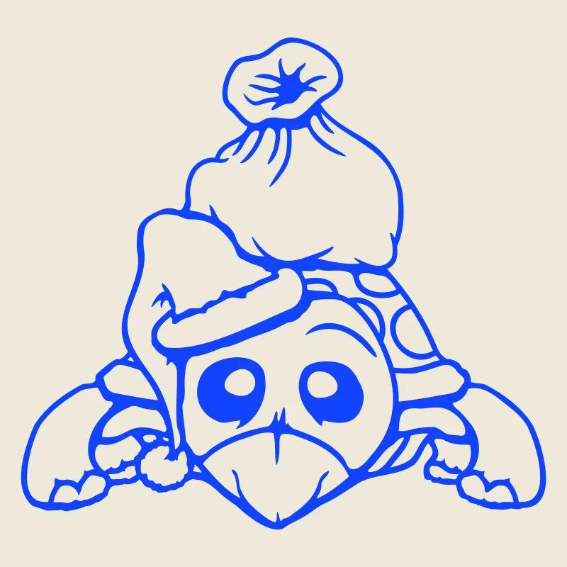 Turtle Santa Claus Hat Gifts Comic