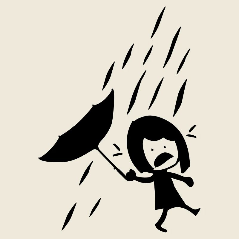 Fille sur un jour de pluie