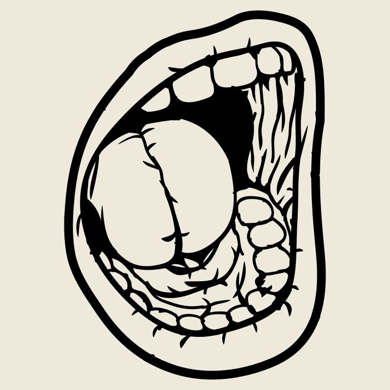 Screaming open mouth