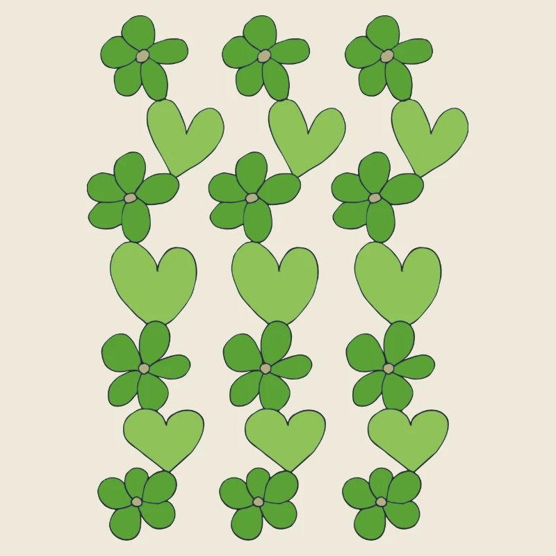 hearts flowers green