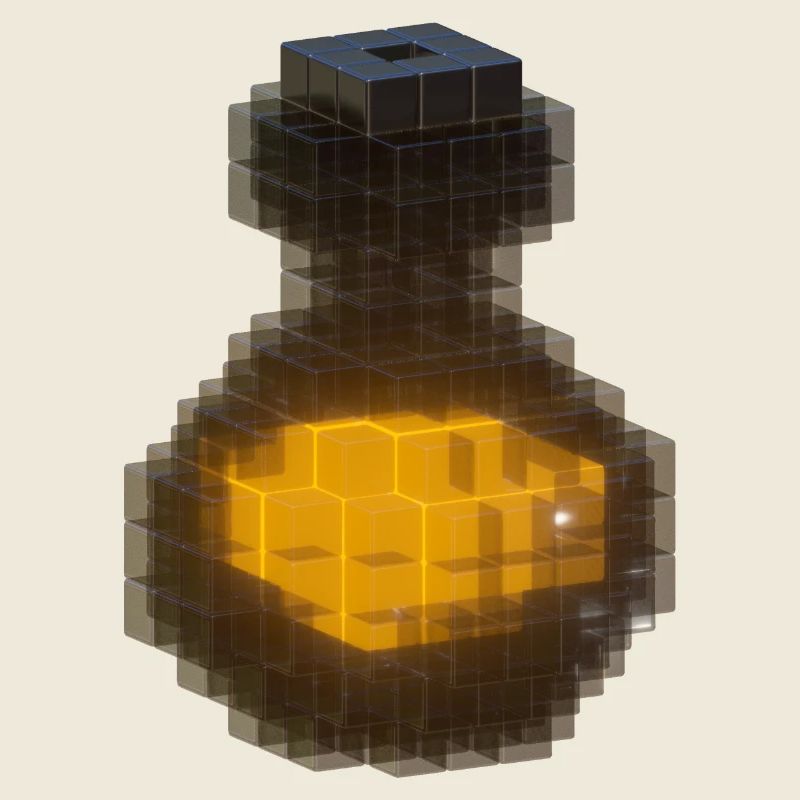 3D Design Black 3D Cubes Bottle Orange Potion 2023