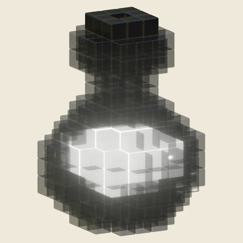 Black Gothic Crystal Bottle - Magic White Potion