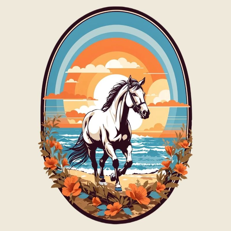 Cheval sur la plage