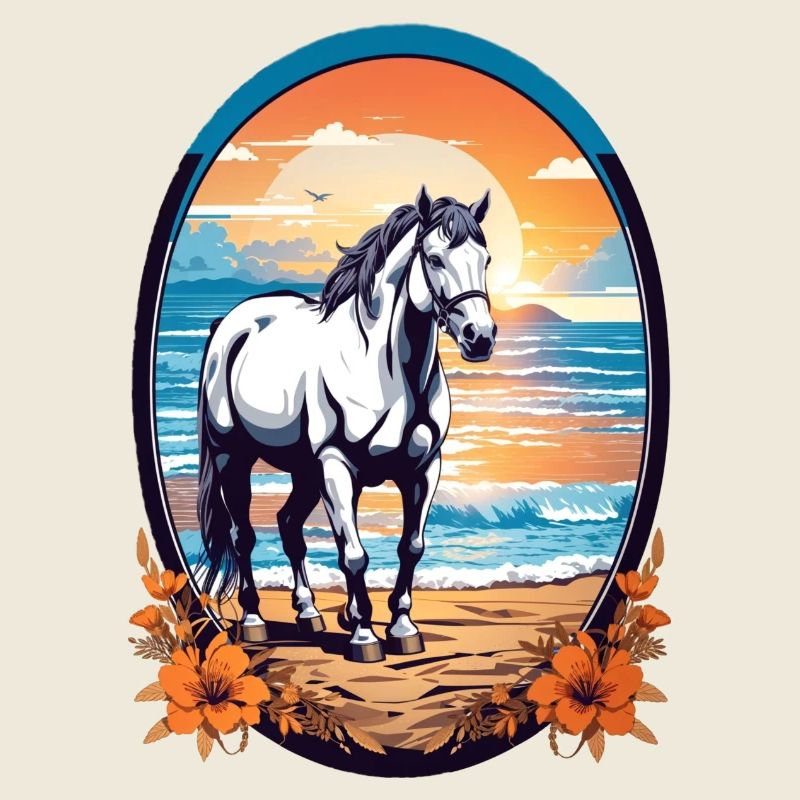 Cheval sur la plage