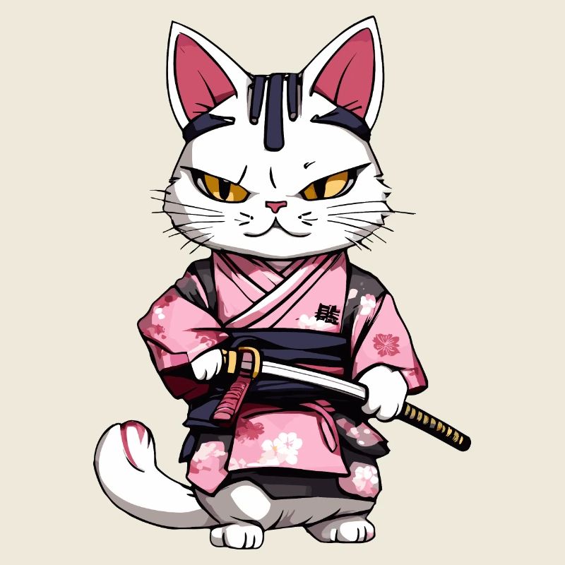 Samurai Katze & Kirschblüten #2