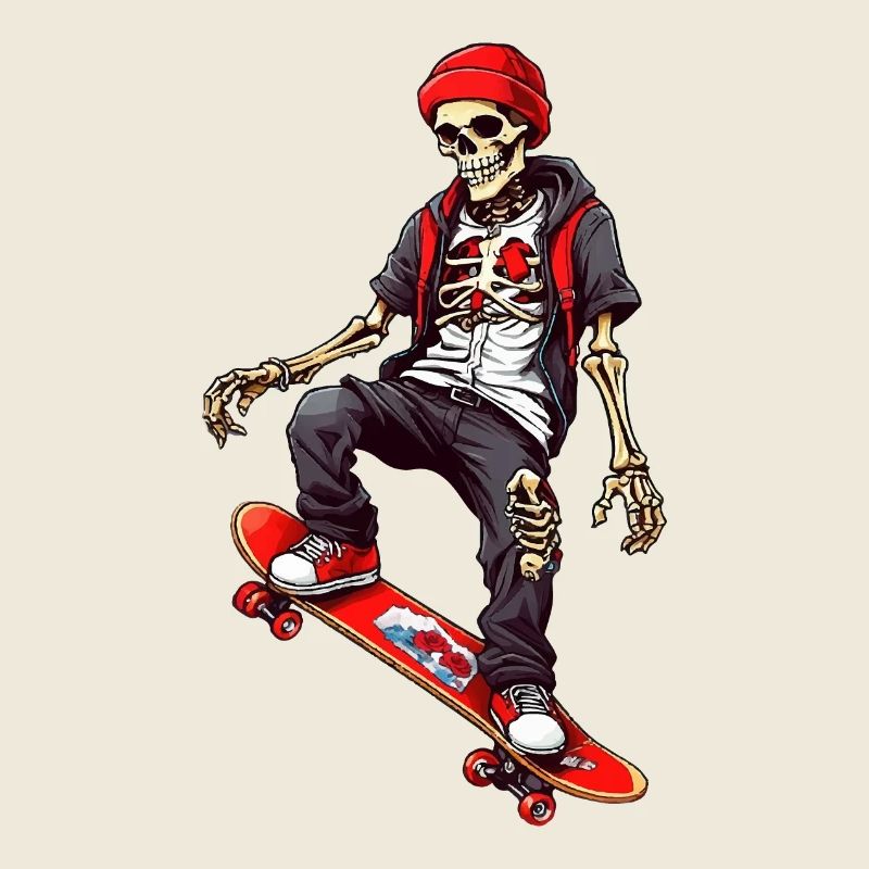 Skateboarding Skeleton