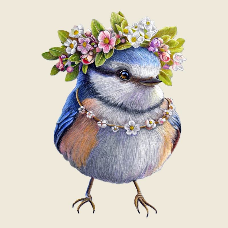 Vogel Blumenkranz
