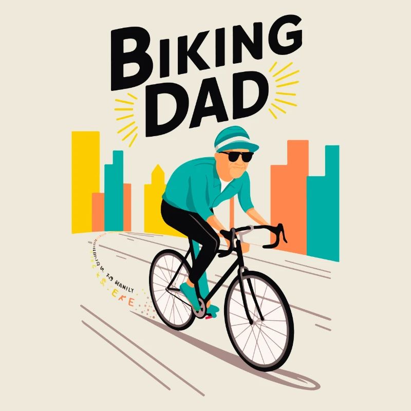 Biking Dad Illustration for Active Dads