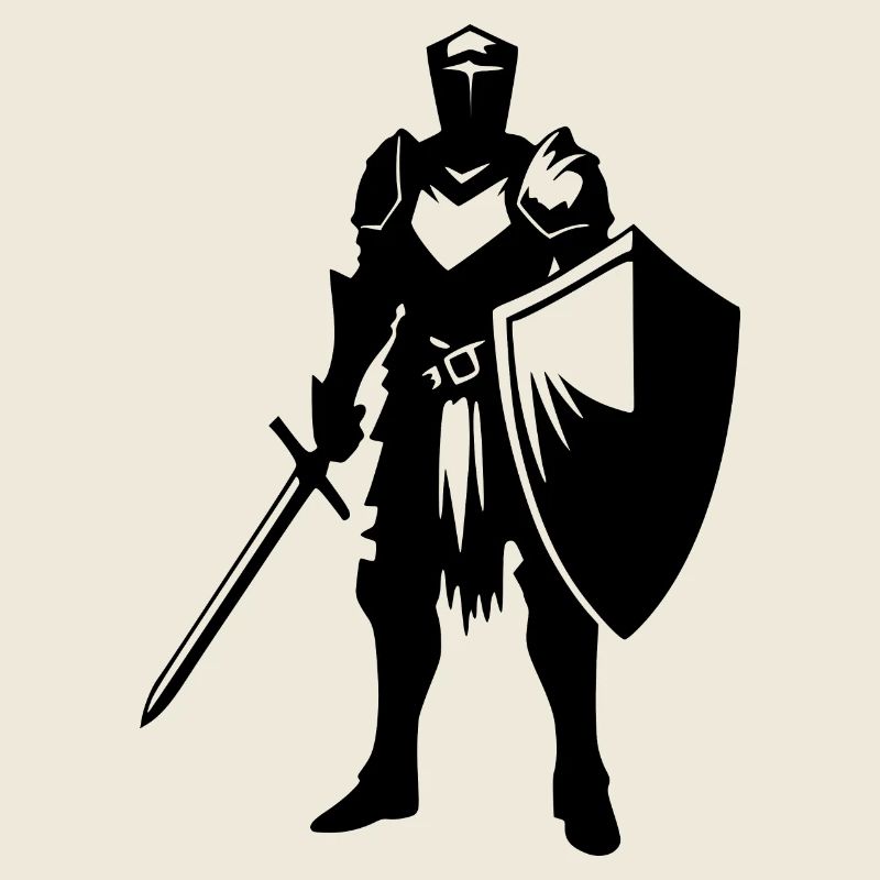 Noble chevalier avec bouclier et épée