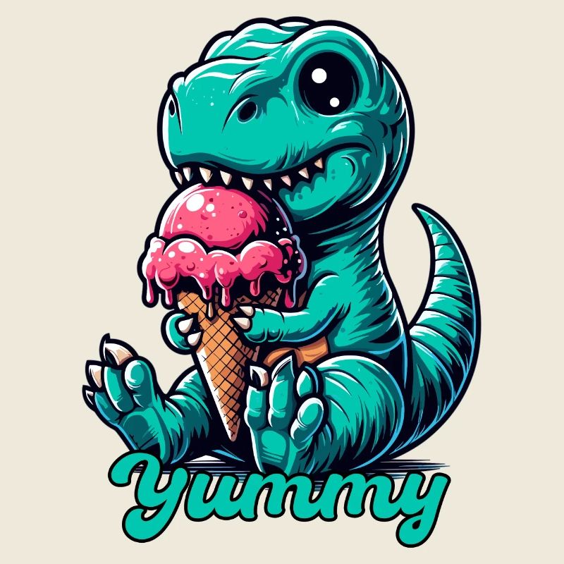 Süßer T-Rex mit Eis Dinosaurier Geschenk