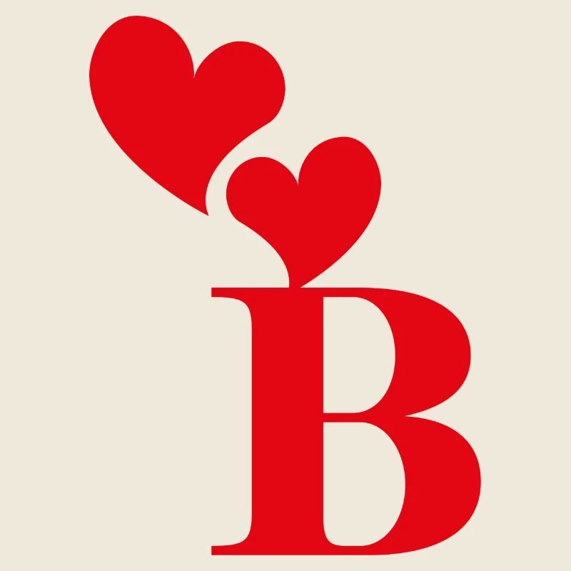 Buchstabe b rotes Herz