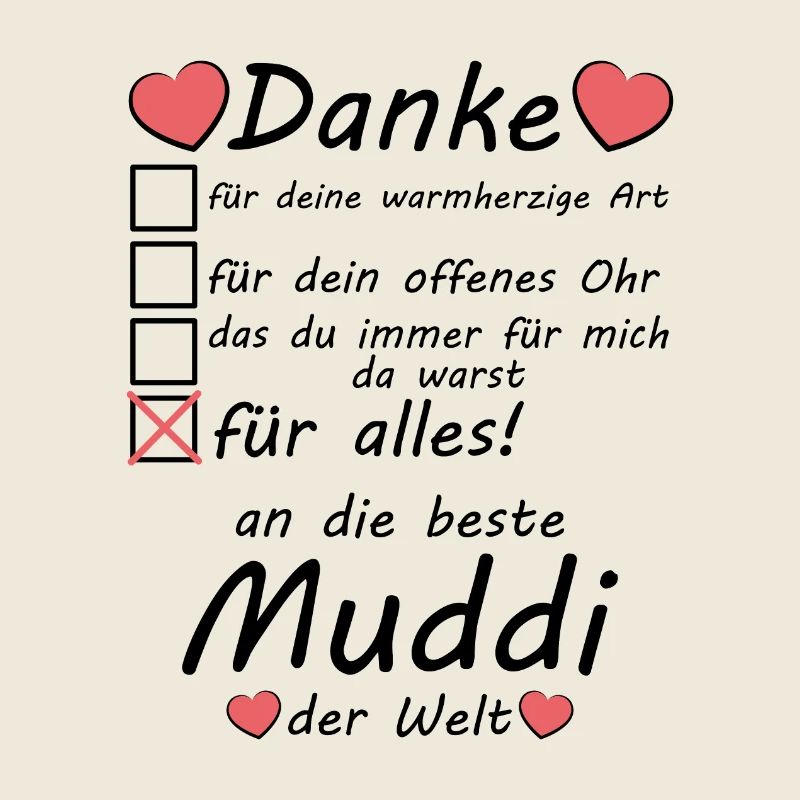 Beste Muddi der Welt Danke sagen Muttertag
