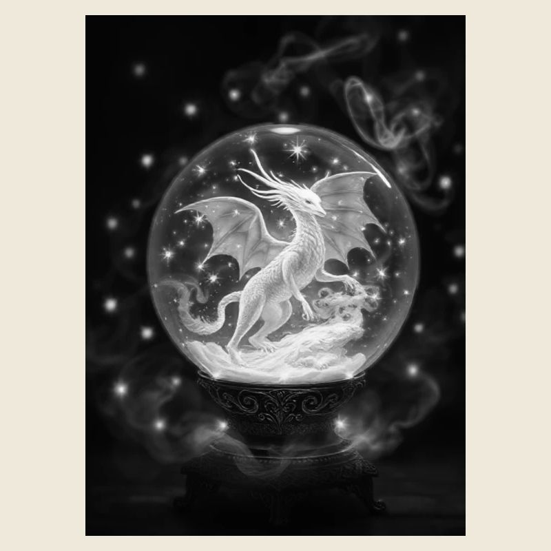 Drache in Glaskugel