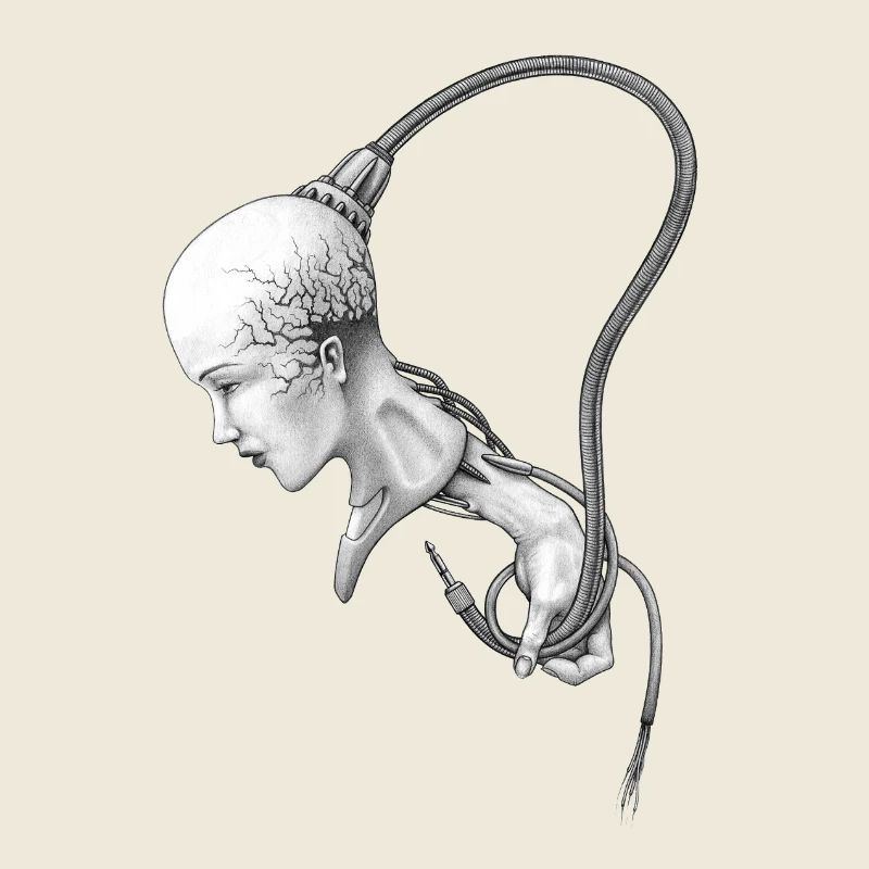 biomechanisches mädchen wird kontrolliert