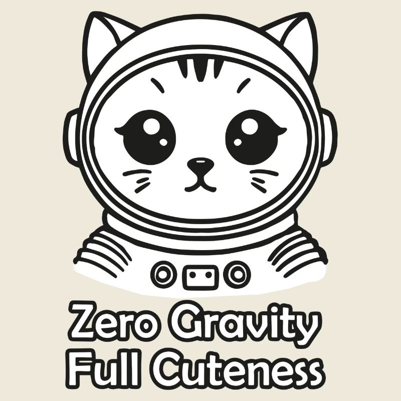 Chat de l’espace - Gravité zéro, design entièrement mignon