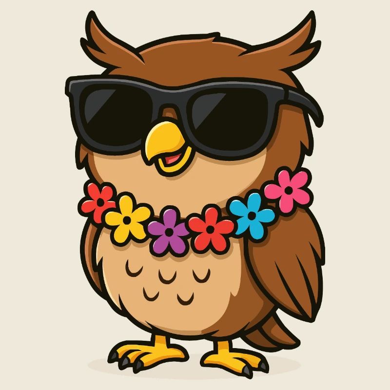 Collier fleur hibou