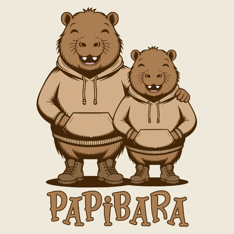Papibara Papi Capybara Vater Lustig Papa Vatertag