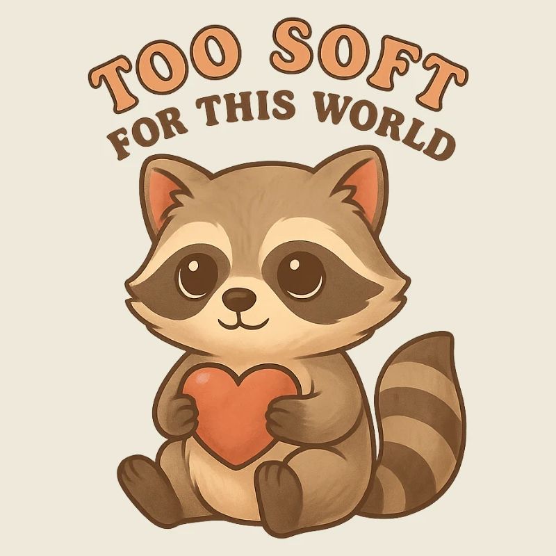 Too Soft For This World – Süßer Waschbär mit Herz