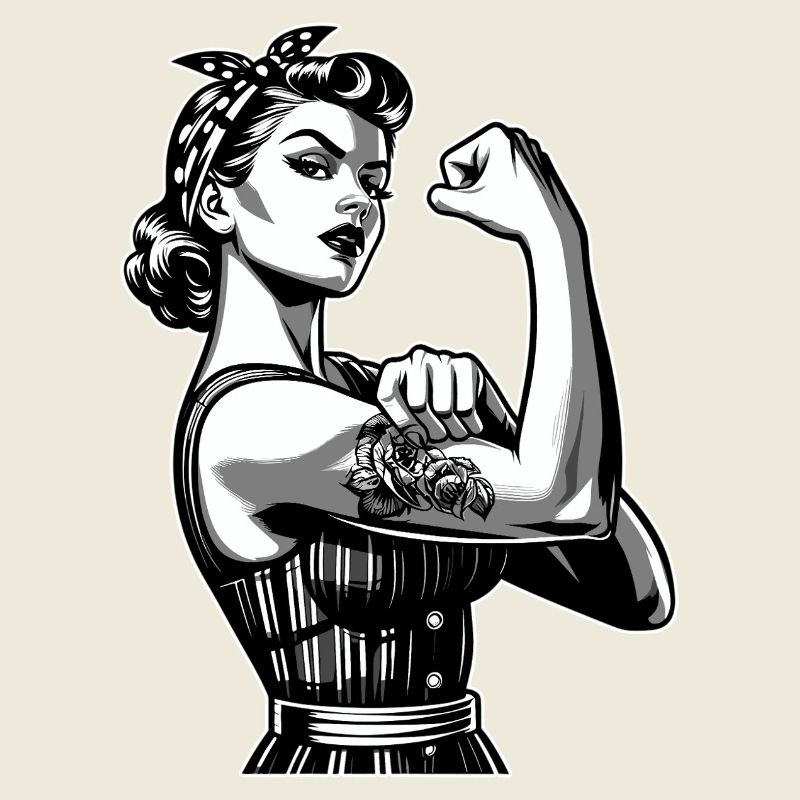 Strong Cool Woman Rockabilly Style Graphic Gift
