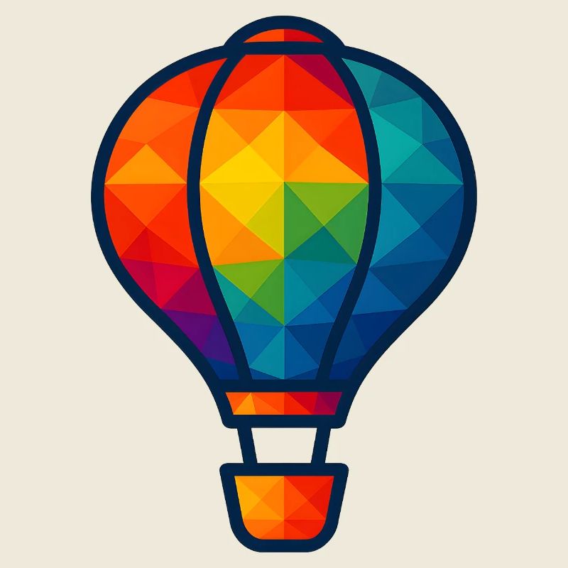 Ballon à air chaud pour bébé de style Kawaii WPAP Polygon