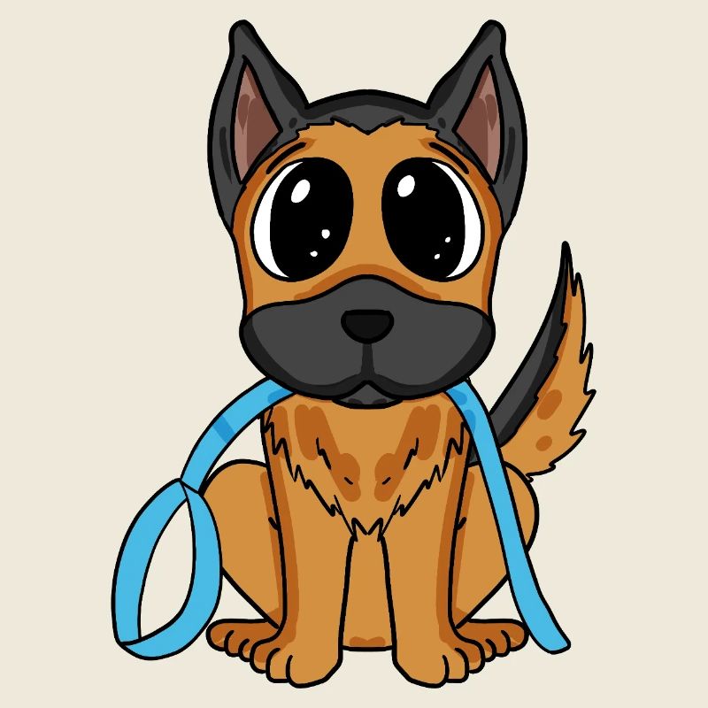 Cute dog with bow - German Shepherd