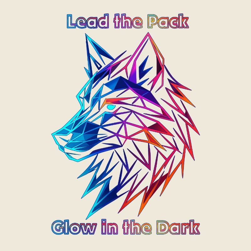 Neon Geometric Wolf Illustration