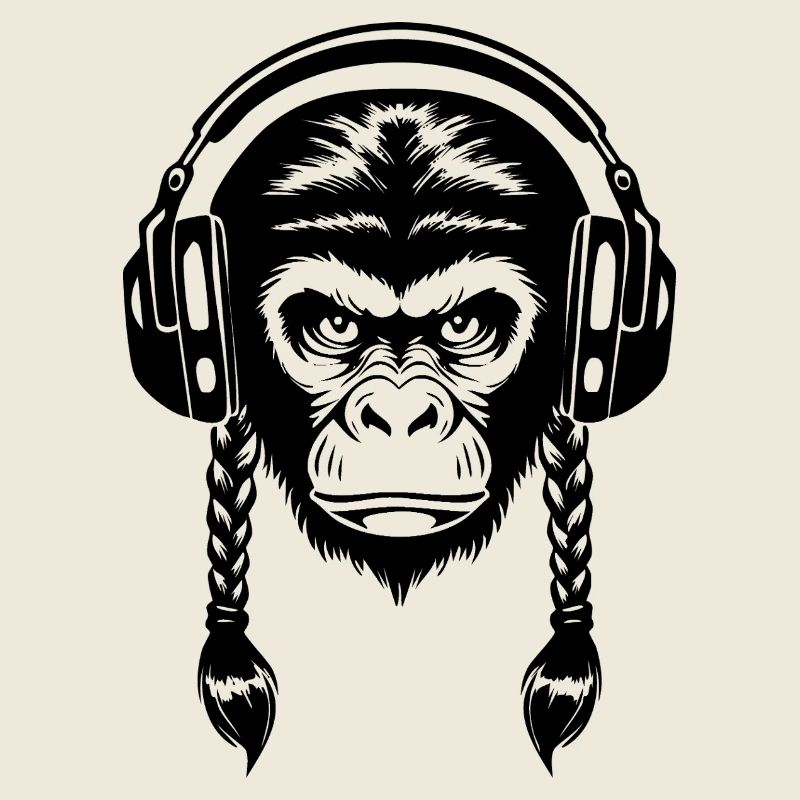 Chemise Electro Monkey Head Synth Wave Edition