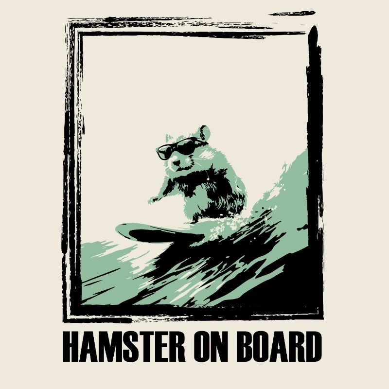 Hamster on surfboard