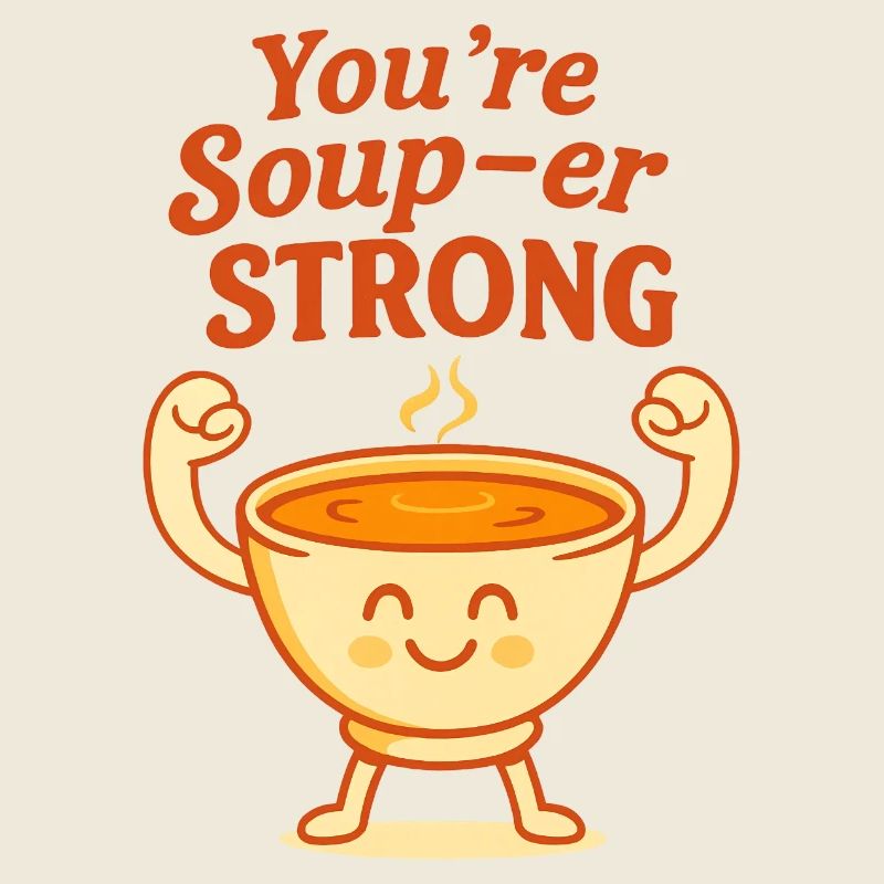 Vous êtes Soup-er Strong Mignon Jeu de mots design