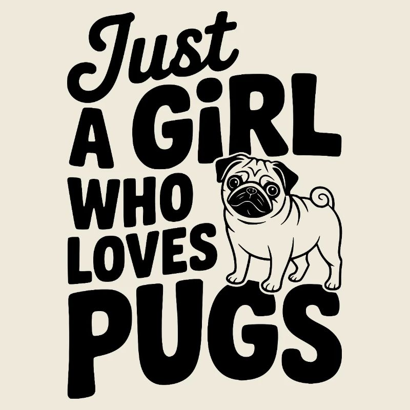 Nur ein Mädchen, das Möpse liebt