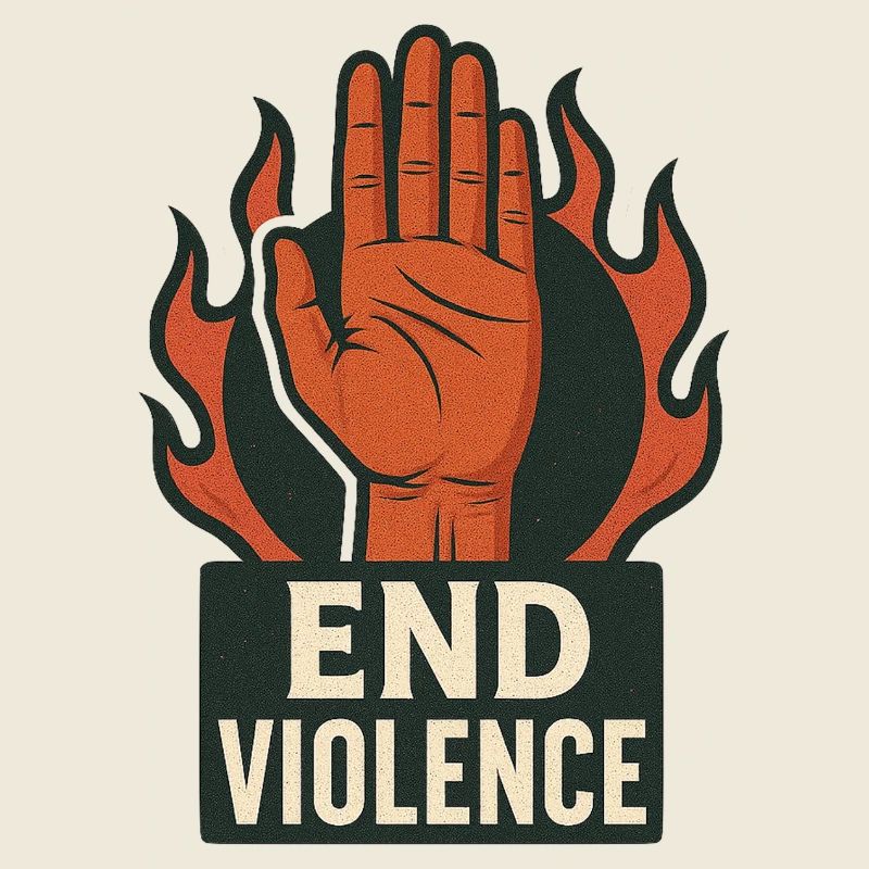 Flammenhand gegen Gewalt