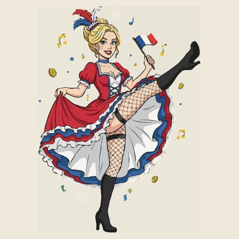 Can dancer drapeau français